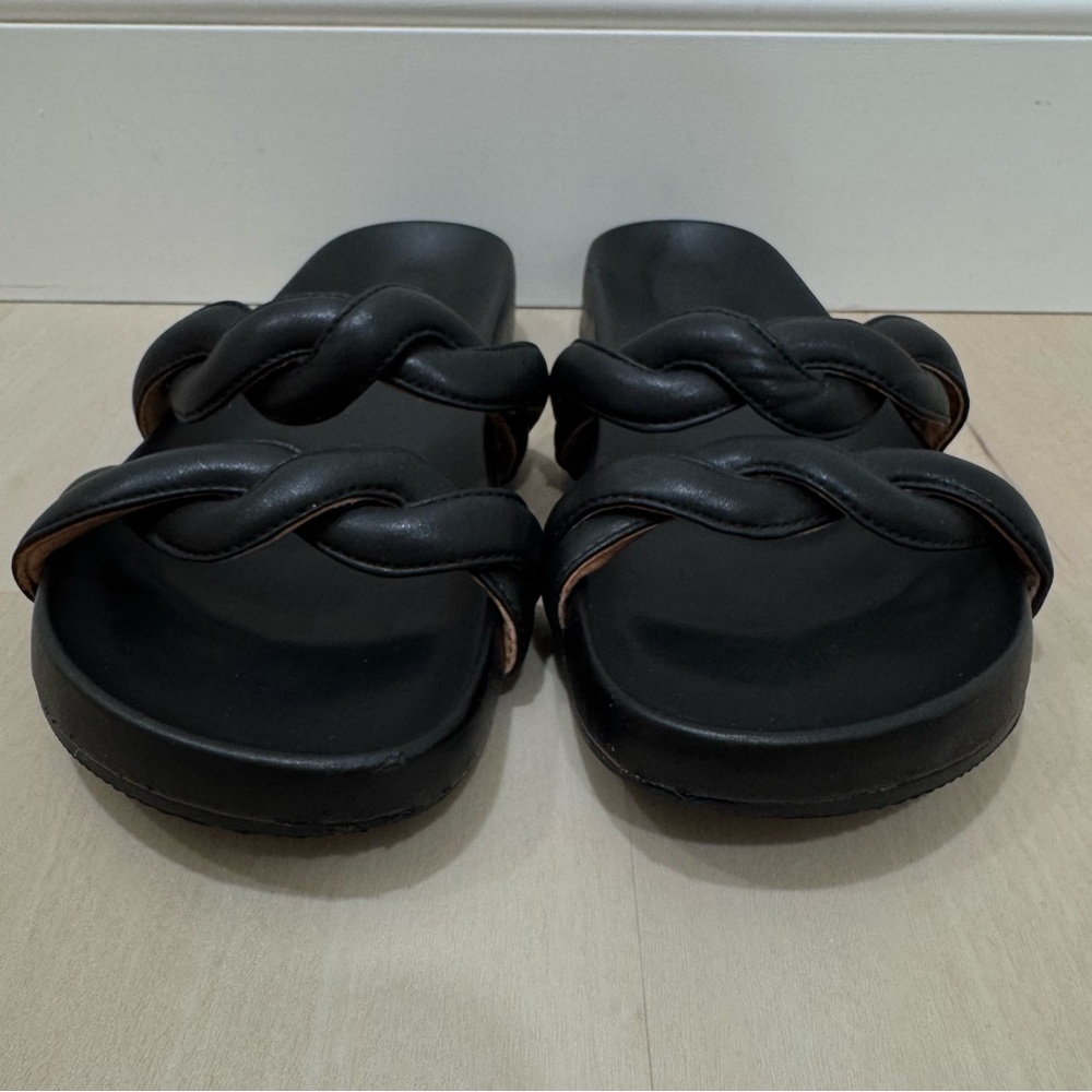 Madewell The Walker Slide Sandal Women's 9 Black Slip On Braided Summer - Picture 4 of 13